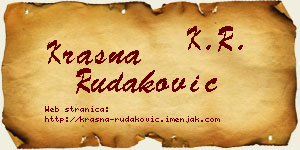 Krasna Rudaković vizit kartica